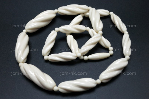 26x8mm-35x12mm Buffalo Bone Rope Beads Necklace 18" [z5157]