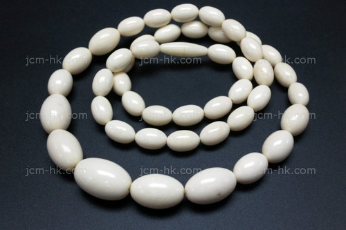 12x8mm-20x14mm Buffalo Bone Oval Beads Necklace 24" [z7643]