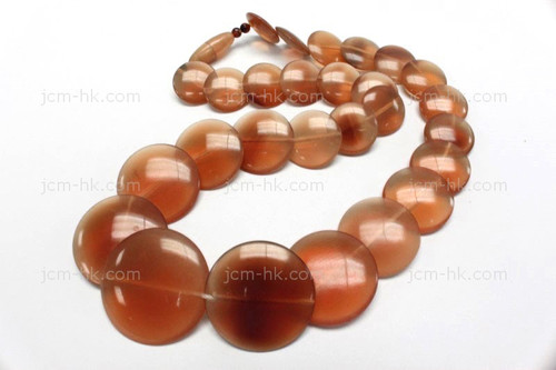 16-30mm Amber Horn Necklace 18" [z7669]