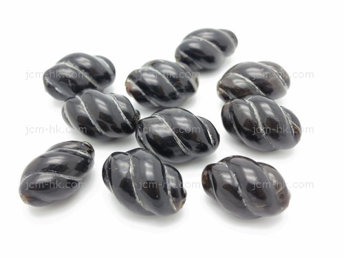 12X18mm Buffalo Horn Oval Rope Beads 10pcs. [z1931]