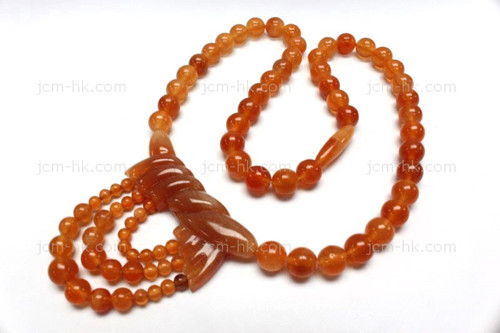 54x52mm Amber Horn Necklace 18" [z7513]