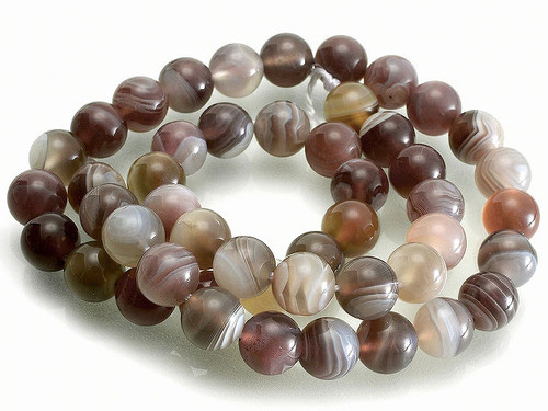 10mm Brown Stripe Agate Round Beads 15.5" dyed [10f25]