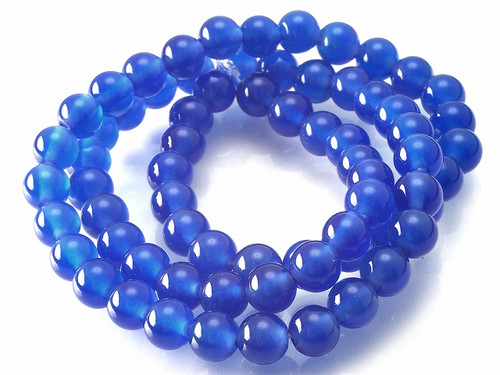 10mm Blue Agate Round Beads 15.5" dyed [10f12]