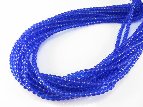 3mm Blue Quartz Round 100 Beads synthetic [3a36]