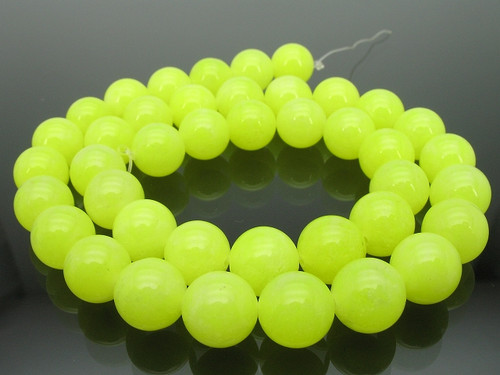 10mm Lemon Jade Round Beads 15.5" dyed [10c58]
