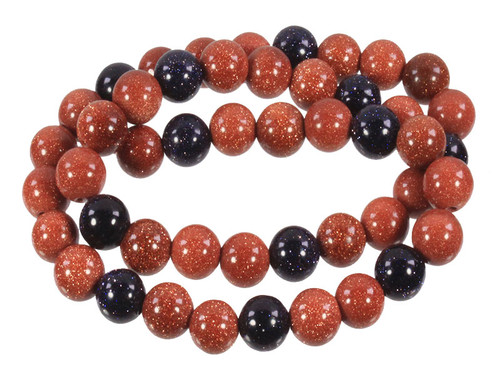 10mm Fusion Goldstone Round Beads 15.5" synthetic [10d26]