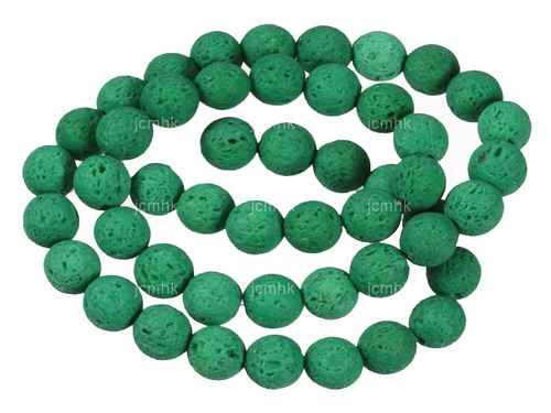 10mm Volcano Green Lava Round Beads 15.5" dyed [10kg]