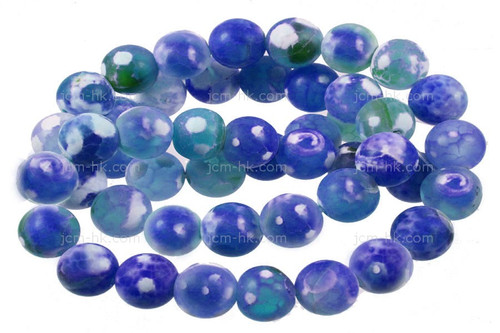 10mm Blue Dot Agate Beads 15.5" dyed [10g5b]