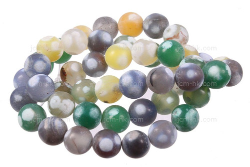 10mm Mix Dot Agate Beads 15.5" dyed [10g5x]