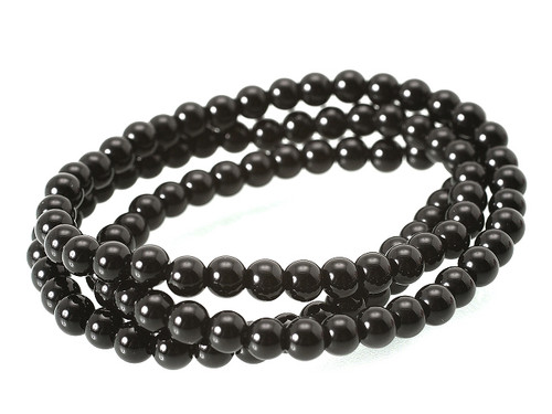 4mm Onyx Obsidian Round Beads 15.5" [4b65]