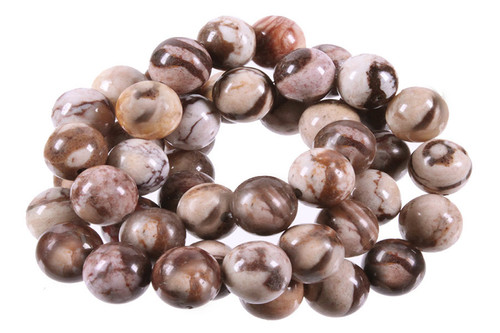 10mm Australia Zebra Jasper Round Beads 15.5" natural [10r63]