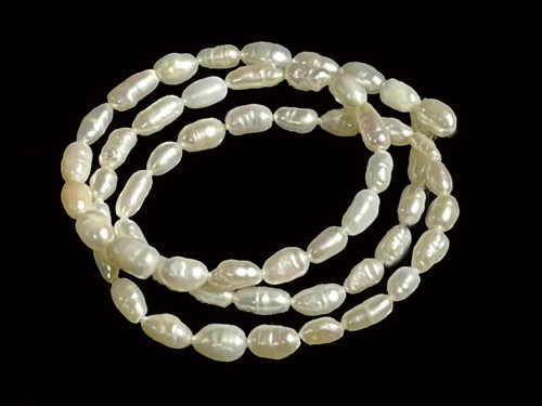 4-5mm Rice Freshwater Pearl 14-15" A Grade Lustre [p5b]