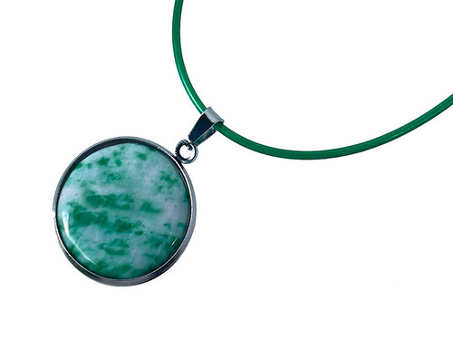 20mm China Jade Round Cabochon Pendant [y725ds]