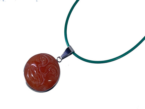 20mm Red Aventurine Carved Sun Cabochon Pendant [y717fs]
