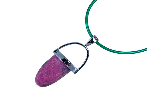 15x38mm Rhodonite Bullet Silver Plated Pendant [y851g]