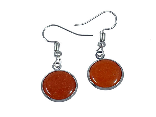 12mm Red Aventurine Round Cabochon Post Earring [y724ct]