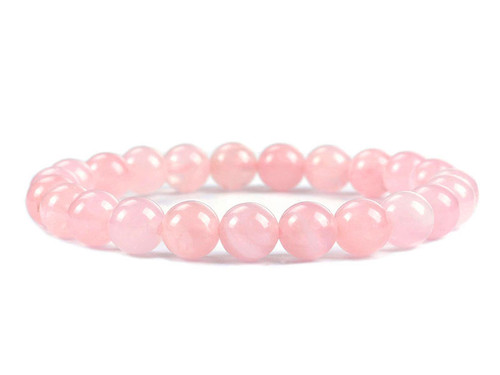 10mm Rose Quartz Elastic Bracelet 7.5" dyed [b4b1]