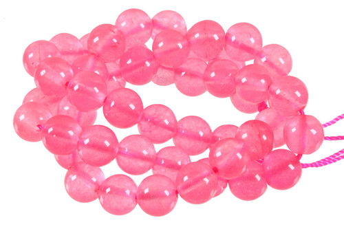 10mm Fuchsia Ice Quartz Round Beads 15.5" dyed [10r19f]