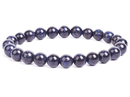 6mm Blue Goldstone Elastic Bracelet 7.5" synthetic [b2d25]