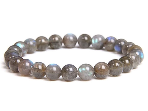 8mm Labradorite Elastic Bracelet 7.5" natural [b3r40]