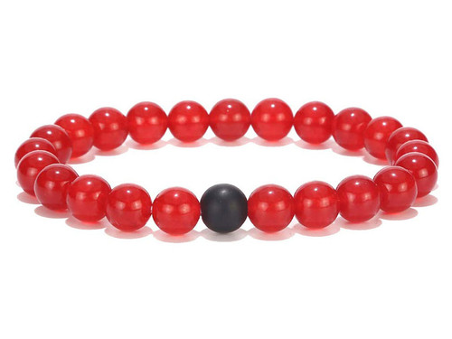 4mm Red Agate Elastic Bracelet 7.5" heated [b1f10k]