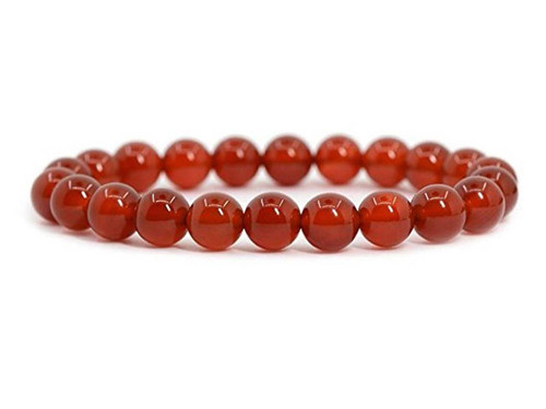 8mm Red Agate Elastic Bracelet 7.5" heated [b3f10]