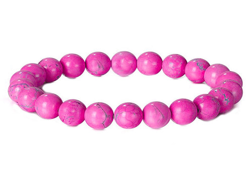 6mm Pink Magnesite Elastic Bracelet 7.5" [b2tf]