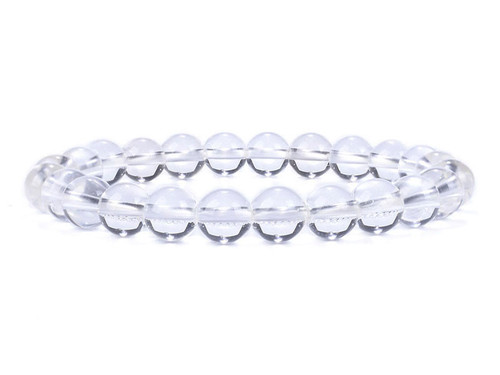 4mm Rock Crystal Elastic Bracelet 7.5" natural [b1r5]