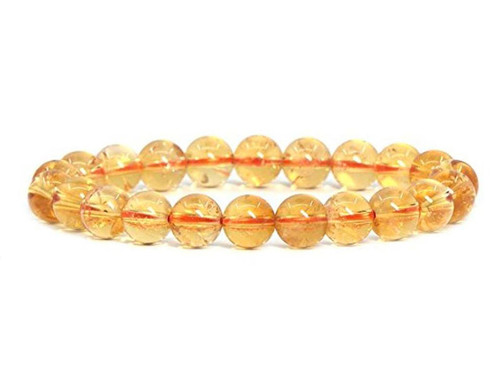 6mm Citrine Crystal Elastic Bracelet 7.5" natural [b2r7]