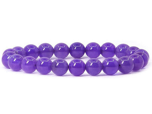 6mm Purple Agate Elastic Bracelet 7.5" dyed [b2f14]
