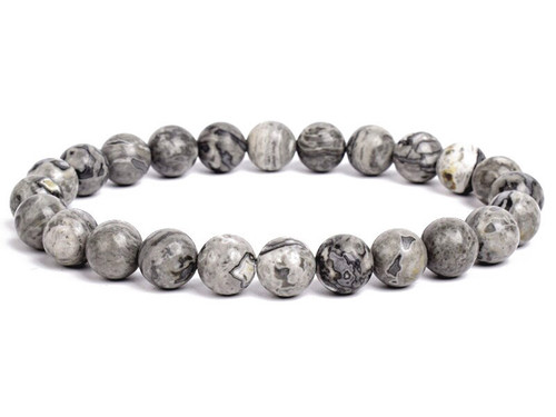 8mm Earth Jasper Elastic Bracelet 7.5" natural [b3r69]