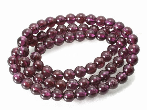 4mm Garnet Round Beads 15.5" natural [4m2]