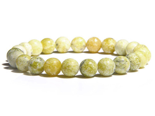 8mm Matte Yellow Serpentine Elastic Bracelet 7.5" natural [b3b33m]