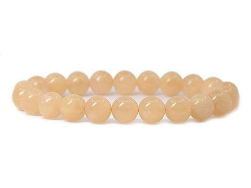 4mm Matte Yellow Chalcedony Elastic Bracelet 7.5" dyed [b1b92m]