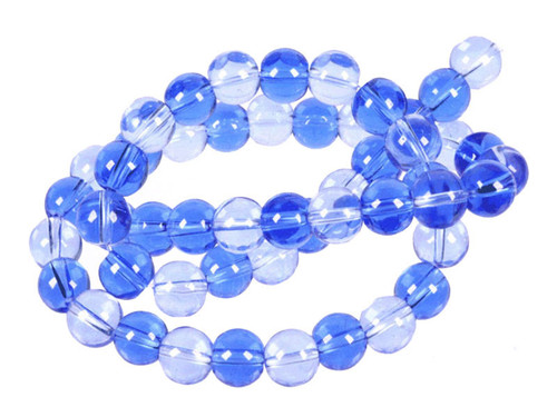 10mm Dark & Light Blue Quartz Round Beads 15.5" synthetic [10x27]