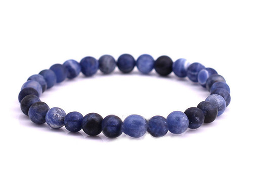 10mm Matte Dark Sodalite Elastic Bracelet 7.5" natural [b4r25m]