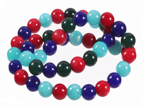 10mm Mix Jade Round Beads 15.5" dyed [10x42]