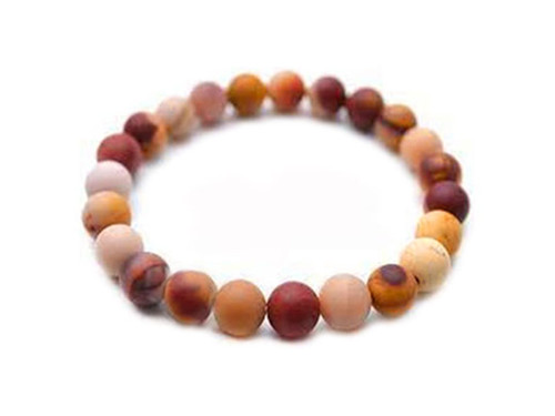 8mm Matte Mookaite Elastic Bracelet 7.5" natural [b3r35m]