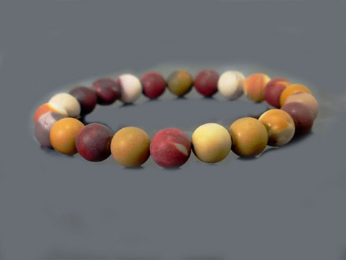 10mm Matte Mookaite Elastic Bracelet 7.5" natural [b4r35m]