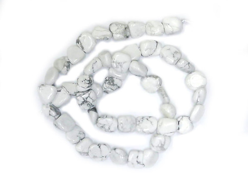 8x10mm White Howlite Pebble Beads 15.5" [h20w]