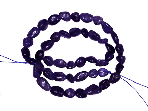 8x10mm Purple Jade Pebble Beads 15.5" dyed[h20e]