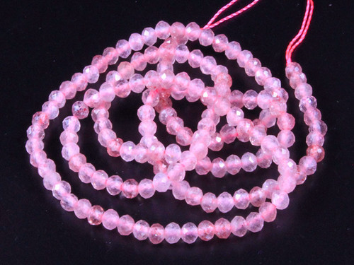2mm Pink Cyrstal Glass Faceted Beads 15.5" 230-250pcs. [u22f]