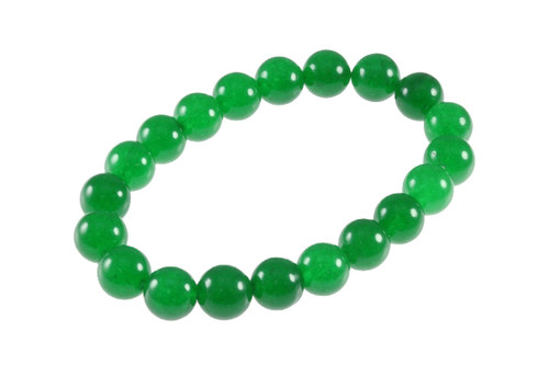 8mm Malachite Jade Elastic Bracelet 7.5" Natural Dyed [b3b77]