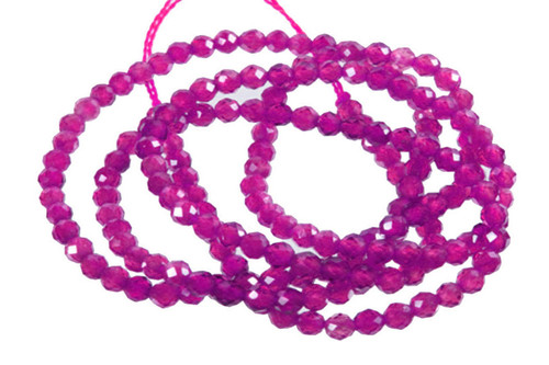 2mm Fuchsia Cyrstal Glass Faceted Beads 15.5" 230-250pcs. [u22u]