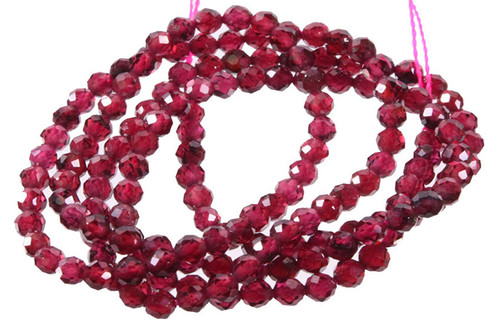 3mm Garnet Cyrstal Glass Faceted Beads 15.5" 140-150pcs. [u23n]