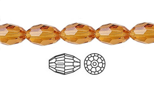 4x6mm Topaz Glass Ab Faceted Rice 72 Beads (Approx.17") [uc11a12z]