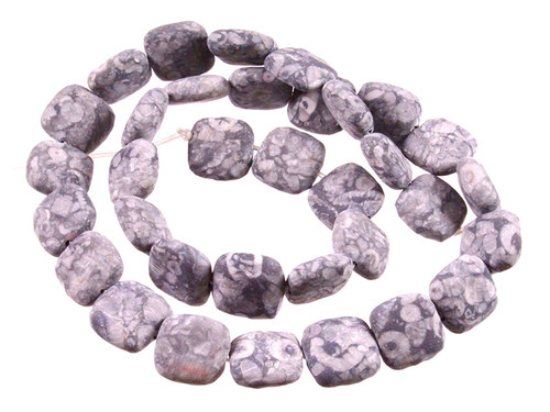 12mm Fossil Agate Square Beads 15.5" [s5b37-12m]