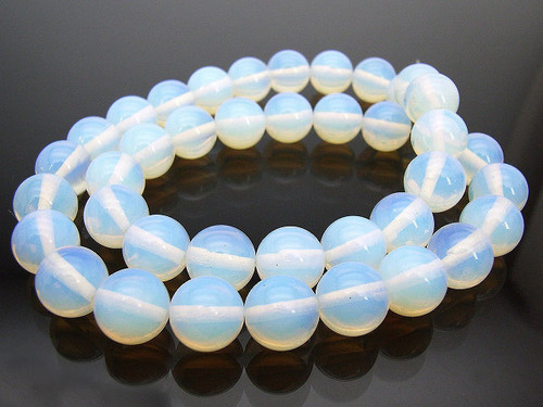 12mm Moonstone Opalite Round Beads 15.5" synthetic [12a43]
