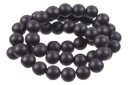 12mm Matte Black Onyx Round Beads 15.5" [12b65m]