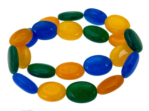 13x18mm Mix Jade Oval Beads 15.5" natural [wa413a]